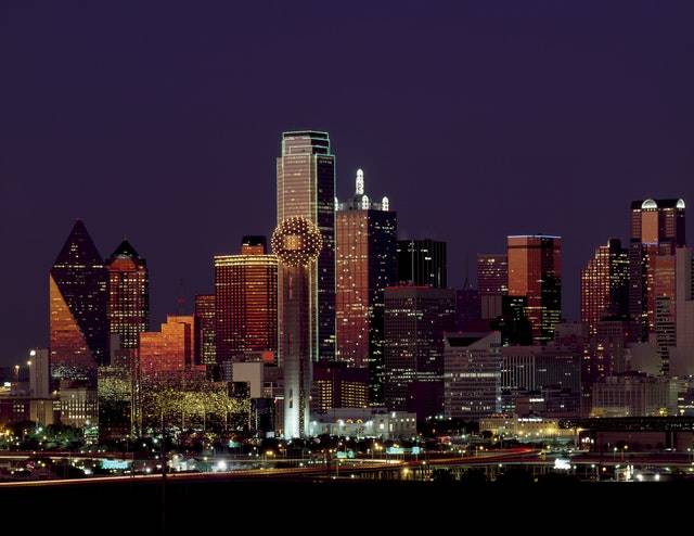 Dallas skyline at night